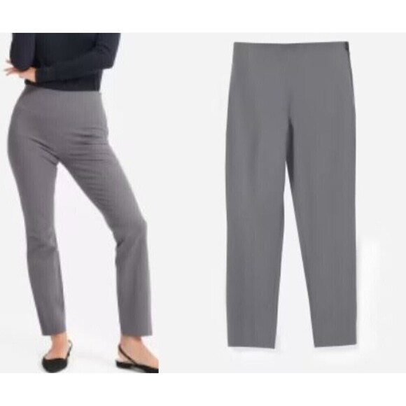 Everlane Women Size 4 Gray Side Zip Stretch Cotton Ankle Skinny Leg Pants Office - Picture 1 of 15